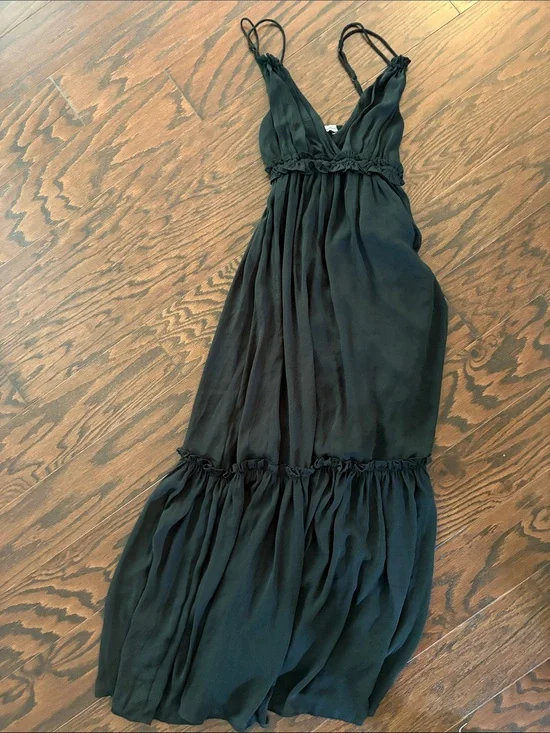 Abercrombie & Fitch Black Maxi Dress with Spaghetti Straps