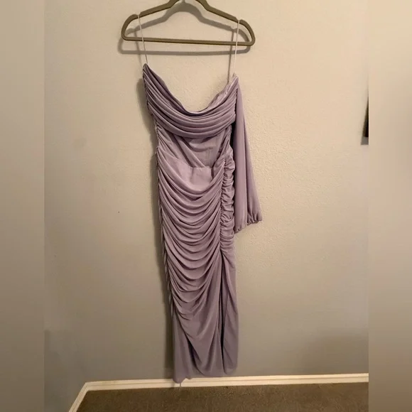 Abercrombie & Fitch Lavender Ruched One-Shoulder Formal Dress – Large Tall