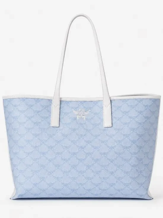 MCM reversible monogram tote baby blue