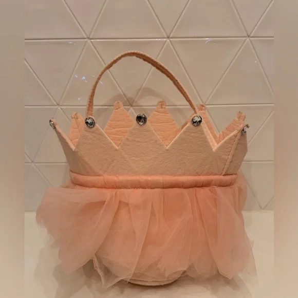 Pottery Barn‎ Kids Princess Crown Basket Pink Tulle Easter Dress Up