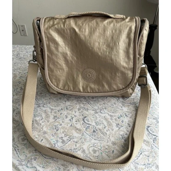 Kipling Lunch Bag 2L Gold Metallic Insulated Waterproof