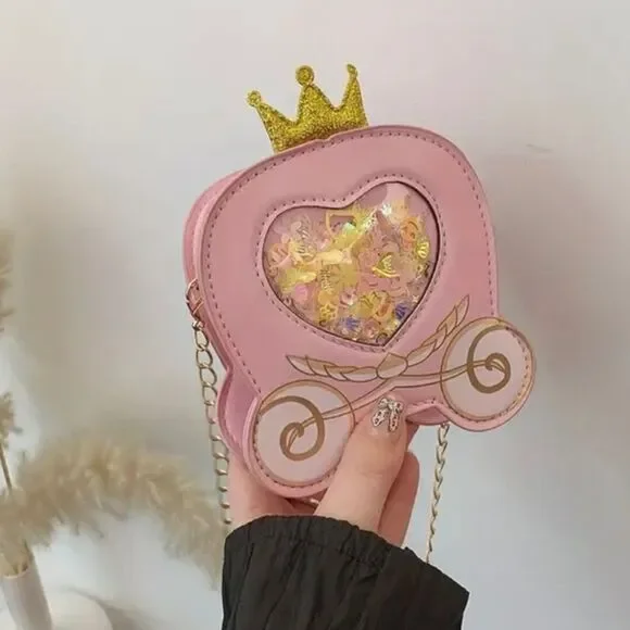 Girls Mini Princess Carriage Purse Bag