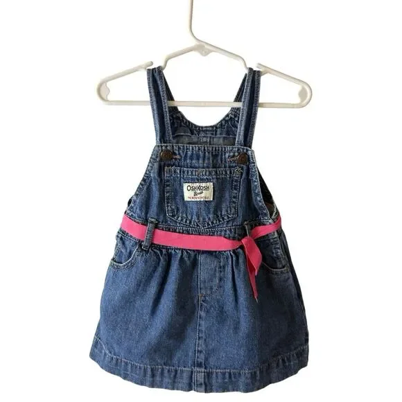 Oshkosh‎ denim dress pink ribbon 18m