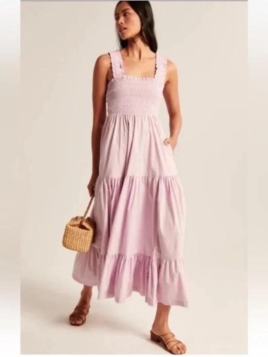 EUC Abercrombie Smocked Bodice Easy Maxi Dress