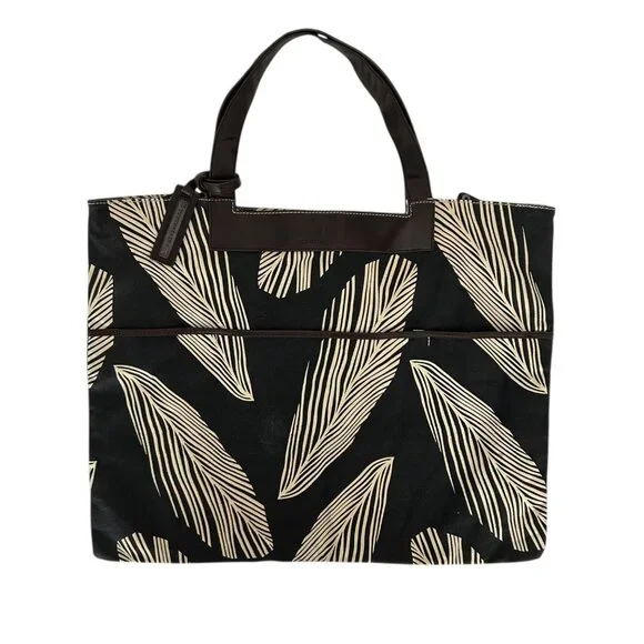 BCBGMaxAzria Palm Leaf Flat Tote Bag NWT