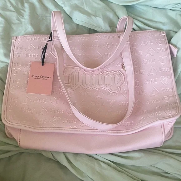 Juicy Couture Light Pink Embossed Tote NWT