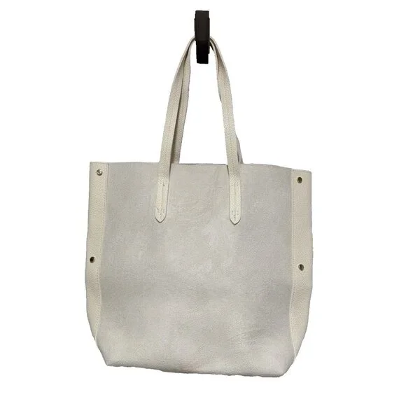 ULTA BEAUTY Tote Bag Purse Faux Leather Suede Cream EUC