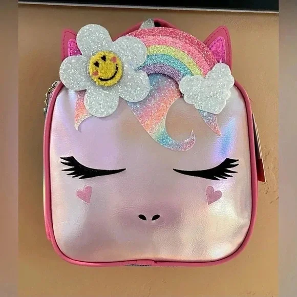 Miss Gwens OMG Accessories Insulated Lunch Bag Rainbow Glitter Accents NWTS