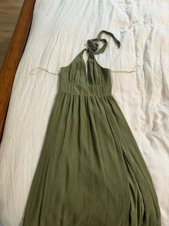 Abercrombie & Fitch Olive Green Halter Maxi Dress