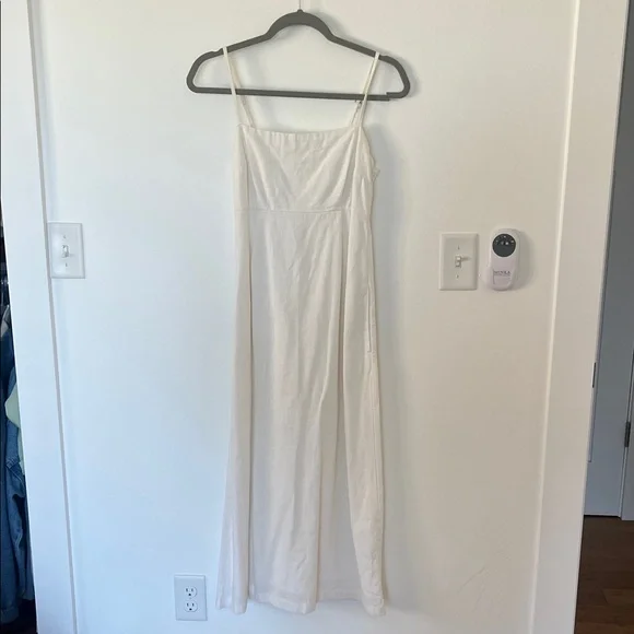 Abercrombie & Fitch White Linen Midi Dress