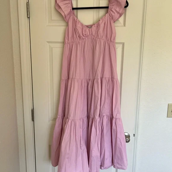 Pink Abercrombie & Fitch Poplin Midaxi Dress