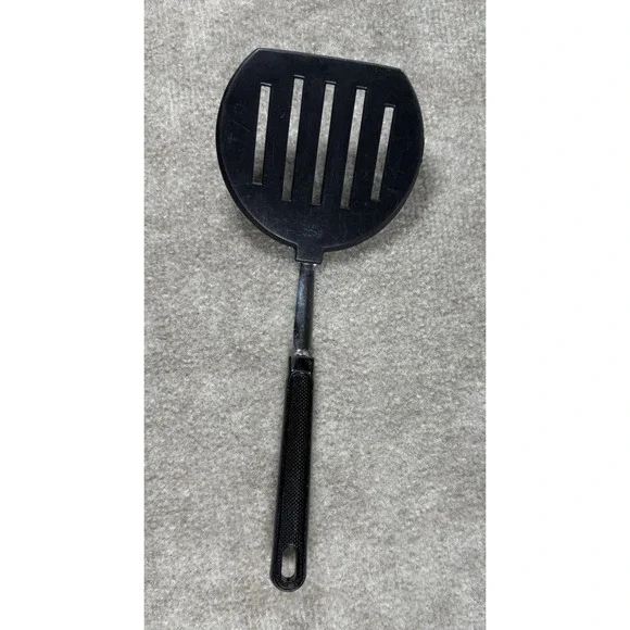 Vintage EKCO USA Black Slotted Spatula Turner Kitchen Utensil Mid‎ Century Retro