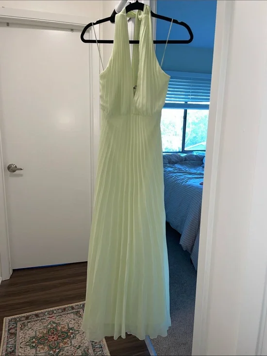 Light Green Halter Pleated Maxi Dress from Abercrombie