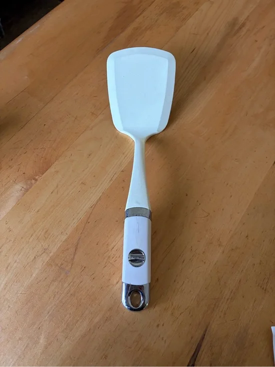 KitchenAide White Silicone Spatula with Chrome Accents