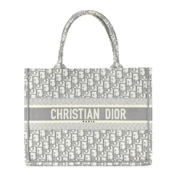 Christian Dior Oblique Medium Book Tote in Grey