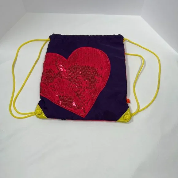 Drawstring bag‎ by Little Missed Matched star and heart sequin for girls