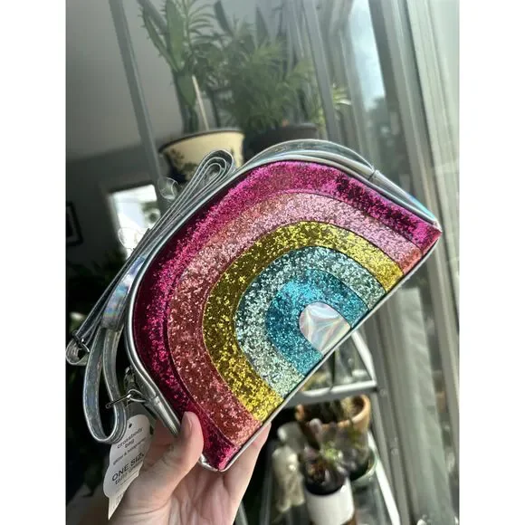 NWT Wonder Nation Girls' Glitter Rainbow Crossbody Bag Handbag Kawaii Purse