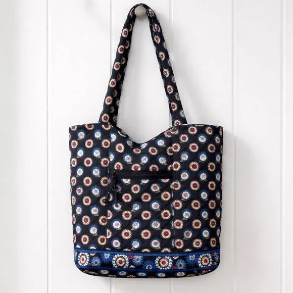 Vera Bradley Handbag Night Owl Pattern Tote Bag Pockets Classic Bag