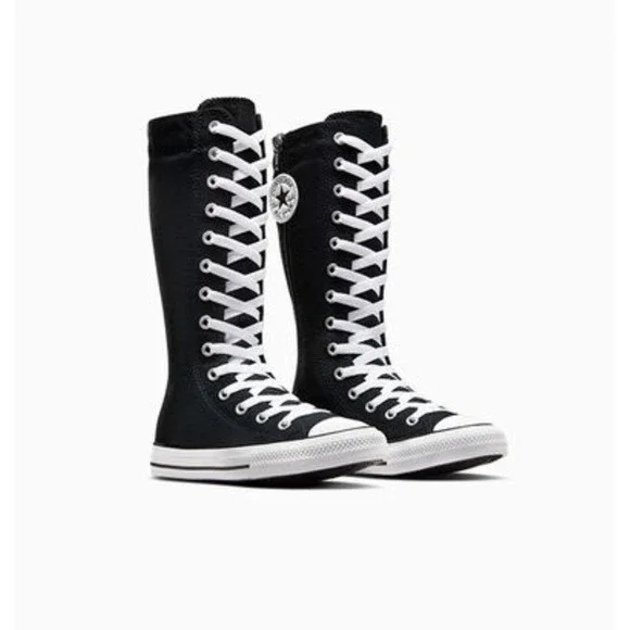 Converse Chuck Taylor All Star Knee Hi Boots Black White Girl's GS 3Y Women's 5