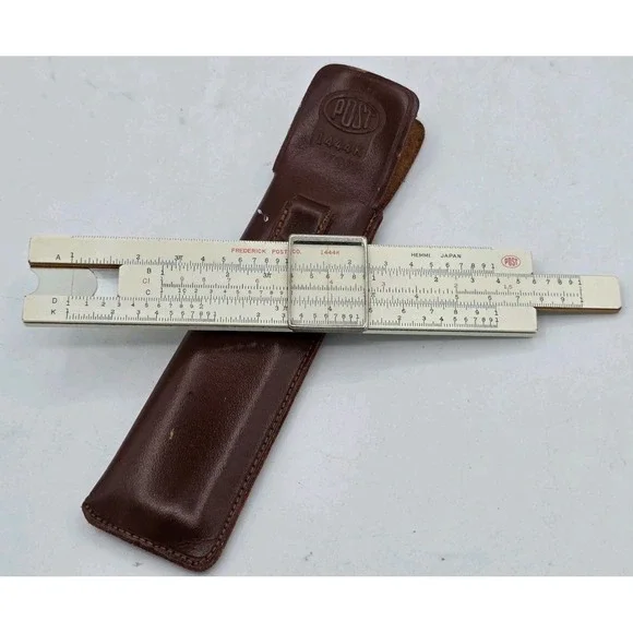 Frederick Post Co. No. 1444K Slide Rule Hemmi‎ Japan with Top Grain Cowhide Case