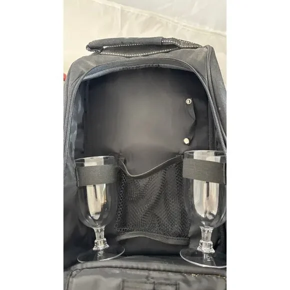 Picnic on the Go Insulated Picnic Backpack‎ Wine Picnic Set Glasses Napkins