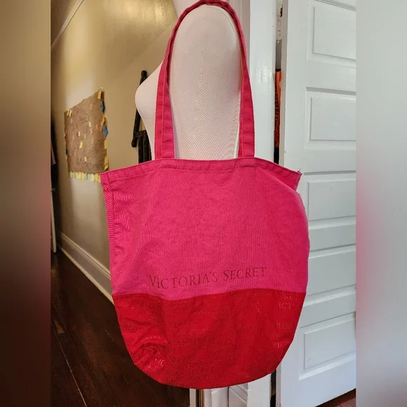 Victoria's Secret Pink and Red Colorblock Tote