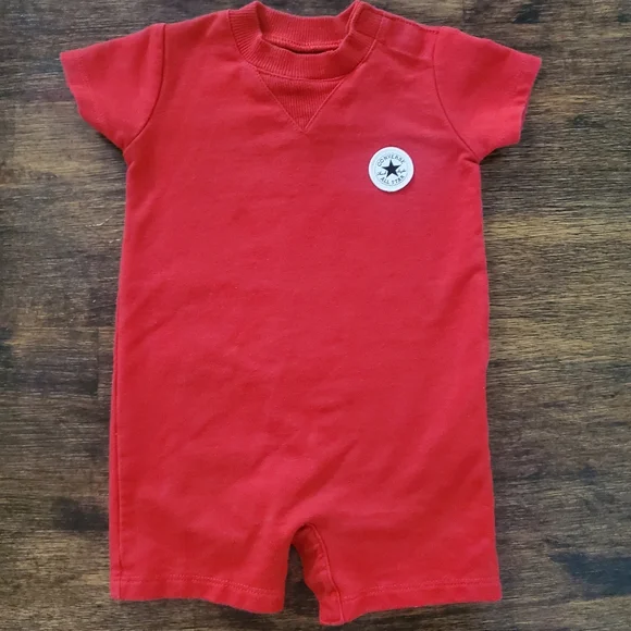 Converse All Star Lil Chuck Taylor Red Romper, Size 3M‎