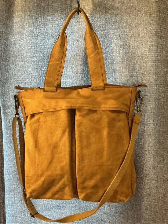 We The Free Caramel Canvas Tote with Detachable Strap