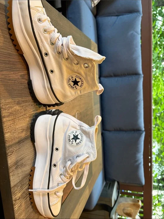 Converse Kids White High-Top Lug-Sole Sneakers