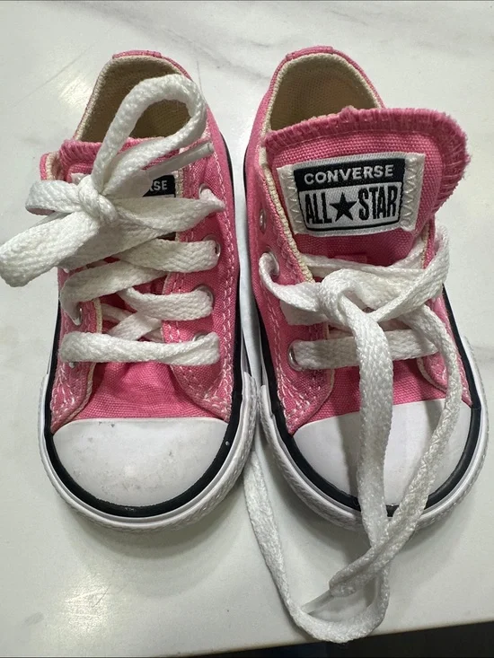 Converse Kids Pink and White All Star Sneakers