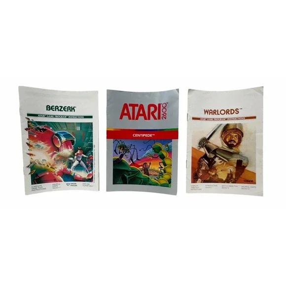 3 Atari Vintage Game Manuals Centipede, Berzerk, Warlords Program Instructions