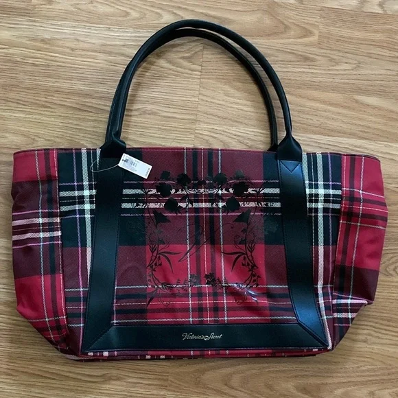 NWT Victoria’s Secret Plaid Tote