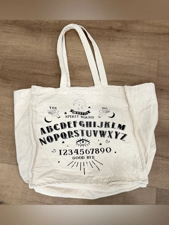 Ouija Mystic Spirit Board Ghost Unit Hunt Game Style Canvas Tote Bag Dividers