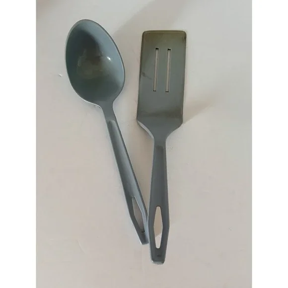 Vintage King Kraft Blue Nylon‎ Plastic 2 Slot Spatula / Spoon Heat Resistant
