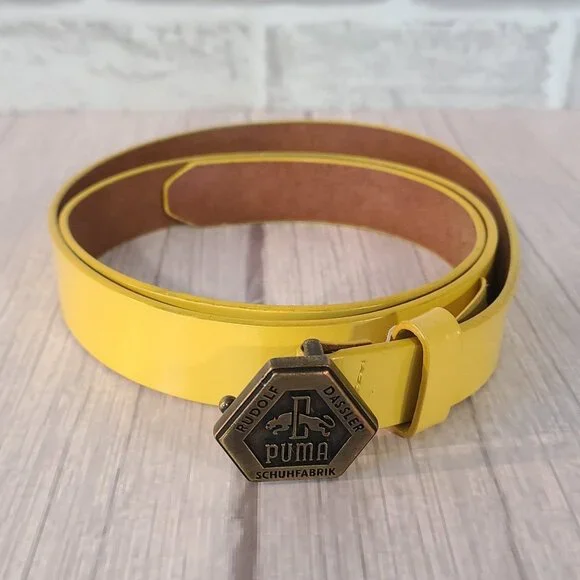 Rudolf Dassler Schuhfabrik Puma Leather Yellow Belt Hard To Find Medium 90cm