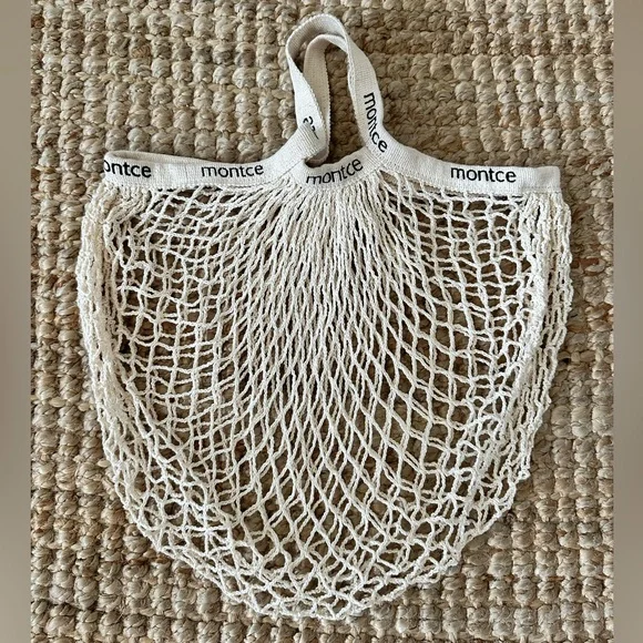 MONTCE BLACK LOGO COTTON NET BAG