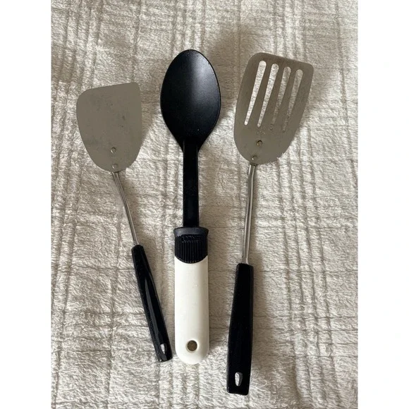 Mixed Lot of 3 Vintage EKCO Kitchen Utensils Black Handles‎ Grandma Core