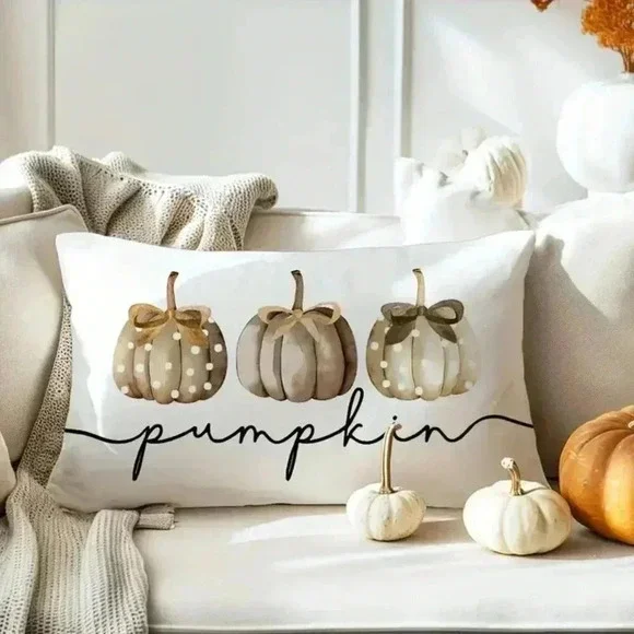 Vintage Pumpkin Throw Pillow Cover