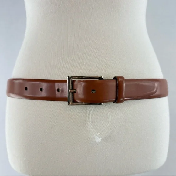 Brooks Brothers Classic Medium Brown Smooth Italian Leather Men's Belt W119