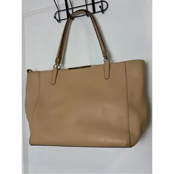 Coach Madison Tan Beige Leather Zip Top Tote Bag 29002