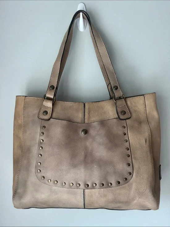 PATRICIA NASH Italian Leather Studded Tote Bag