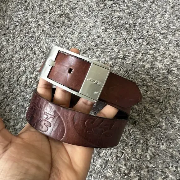 New York Jets NFL Eagles Wings Brown Leather Belt size 32