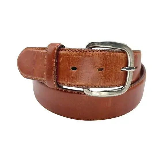 Silver Creek | Men | Vintage Banded Western Silver Medallion Leather Belt | 36