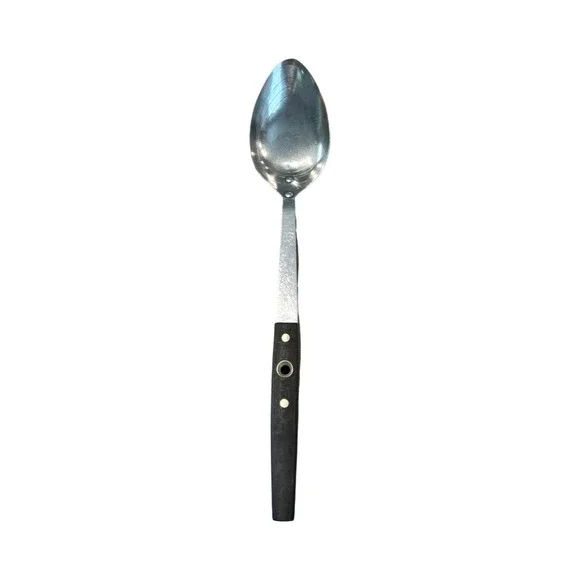 Vintage Ekco Flint Stainless Steel Basting Spoon Black‎ Riveted Handle USA 13