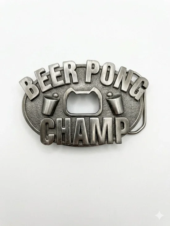 Kalan Beer Pong Champ Belt Buckle — Bottle Opener Novelty Gag Gift