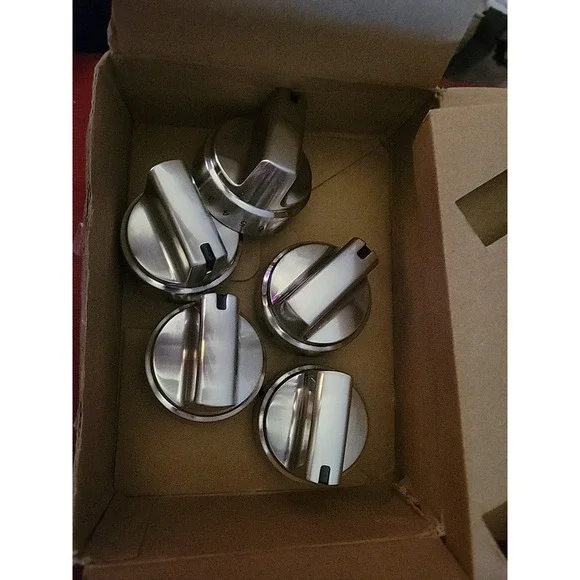 WB03X24818 Gas Stove Knob Replacement for GE, 5 Pack Stainless Steel Replacem...