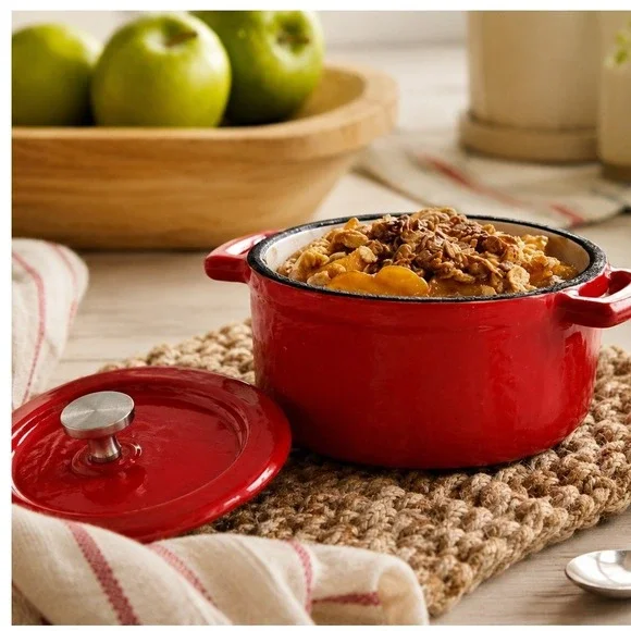 Threshold Mini Cast Iron Dutch Oven Red Enameled 0.25 Qt NIB Target 2015