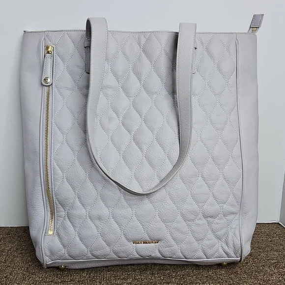 Vera Bradley Light Lavender Leather Leah Large Quilted Tote 15