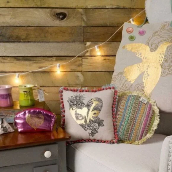 Hannah Grace Kindred Spirits Throw Pillow Set of 2 | Gold Foil Flower