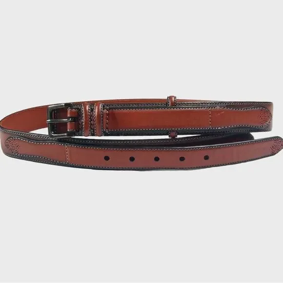 Cabela's Ranger Belt Size 34 Brown Leather Double Loop Outfitter Series Gorpcore